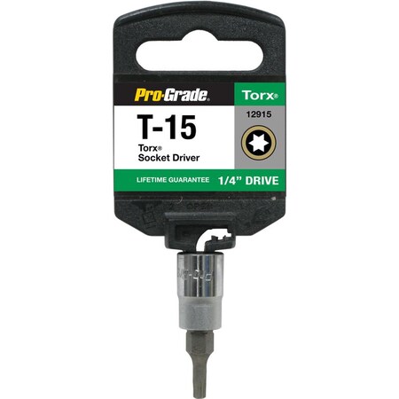 Pro-Grade Tools 1/4" Dr. T15 Internal Torx Socket 12915